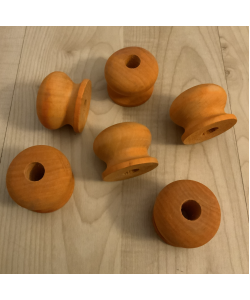 Parrot-Supplies Orange Coloured Wood Knobs Parrot Toy Parts Pack Of 6